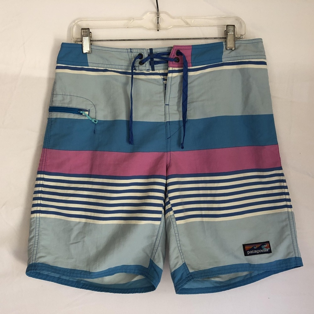 Patagonia Board Shorts Mens 32 Multicolor Stripe Swim Trunks Quick‎ Dry Surf